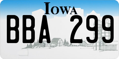 IA license plate BBA299