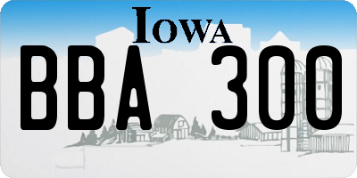IA license plate BBA300