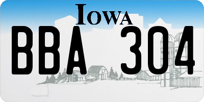 IA license plate BBA304