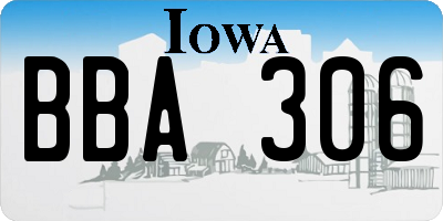 IA license plate BBA306