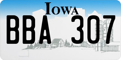 IA license plate BBA307