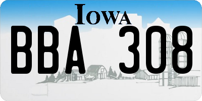 IA license plate BBA308