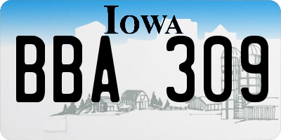 IA license plate BBA309