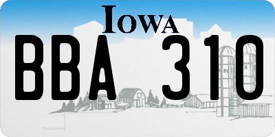 IA license plate BBA310