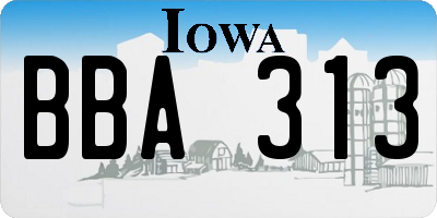 IA license plate BBA313