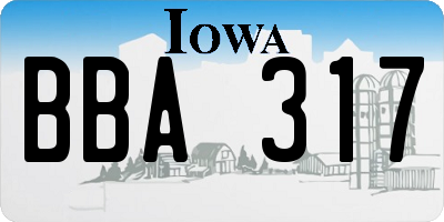 IA license plate BBA317