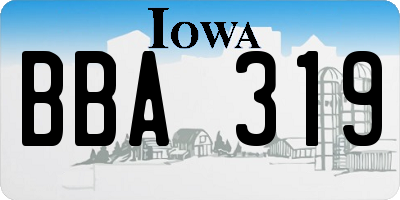 IA license plate BBA319