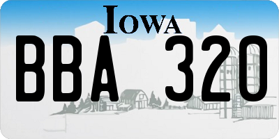 IA license plate BBA320