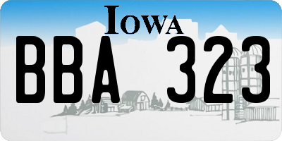 IA license plate BBA323