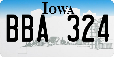 IA license plate BBA324