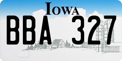 IA license plate BBA327
