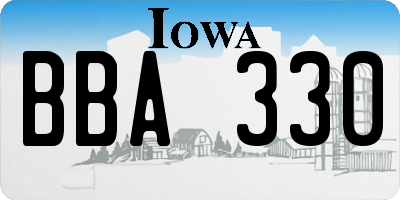 IA license plate BBA330