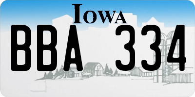 IA license plate BBA334