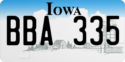 IA license plate BBA335