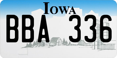IA license plate BBA336