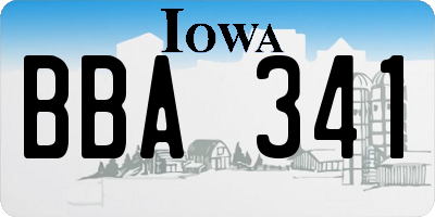 IA license plate BBA341