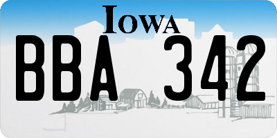 IA license plate BBA342
