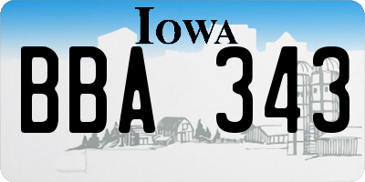 IA license plate BBA343