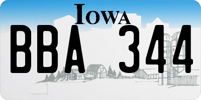 IA license plate BBA344