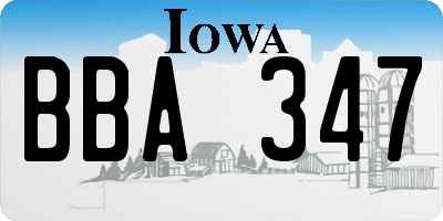 IA license plate BBA347