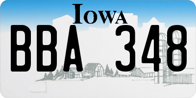 IA license plate BBA348