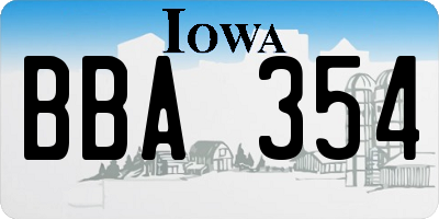 IA license plate BBA354
