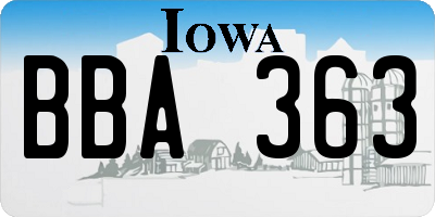 IA license plate BBA363