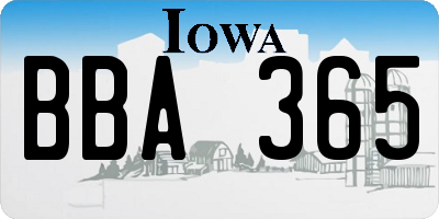 IA license plate BBA365