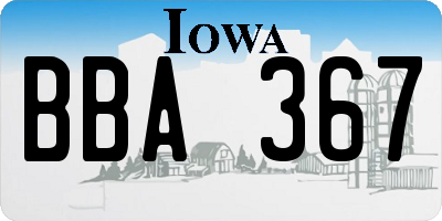 IA license plate BBA367