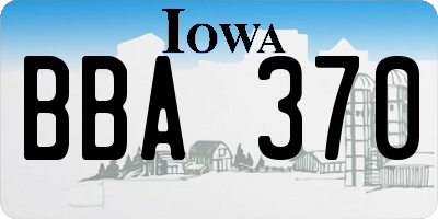 IA license plate BBA370