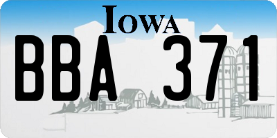 IA license plate BBA371