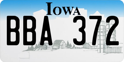 IA license plate BBA372
