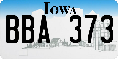 IA license plate BBA373