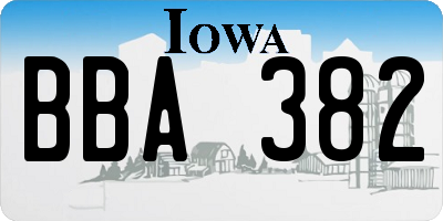 IA license plate BBA382