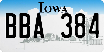 IA license plate BBA384