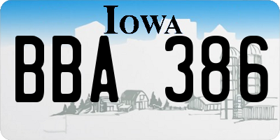 IA license plate BBA386