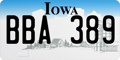 IA license plate BBA389