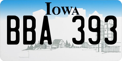 IA license plate BBA393