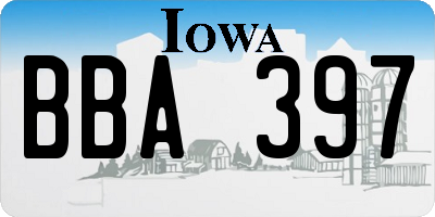 IA license plate BBA397