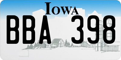 IA license plate BBA398