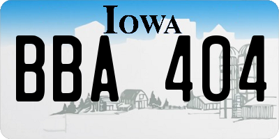 IA license plate BBA404