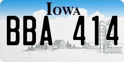 IA license plate BBA414