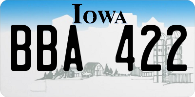 IA license plate BBA422