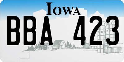 IA license plate BBA423