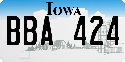 IA license plate BBA424