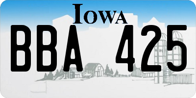 IA license plate BBA425