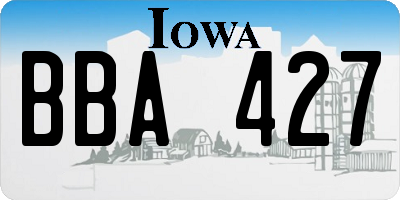 IA license plate BBA427
