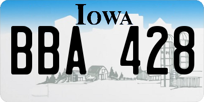 IA license plate BBA428