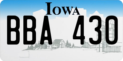 IA license plate BBA430