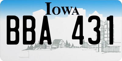 IA license plate BBA431